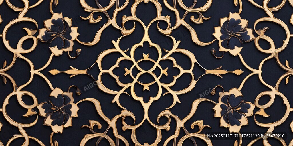 金色奢华浮雕装饰设计