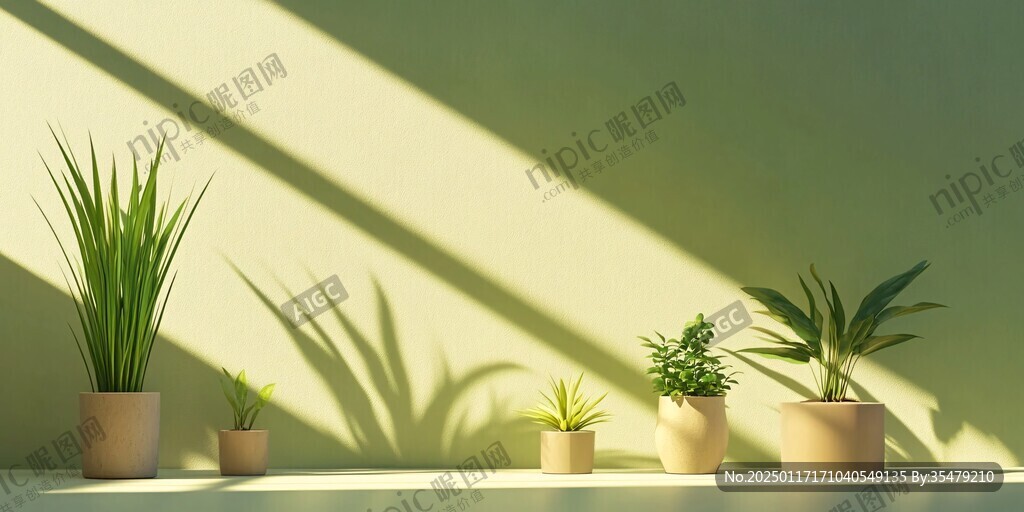 植物与窗影