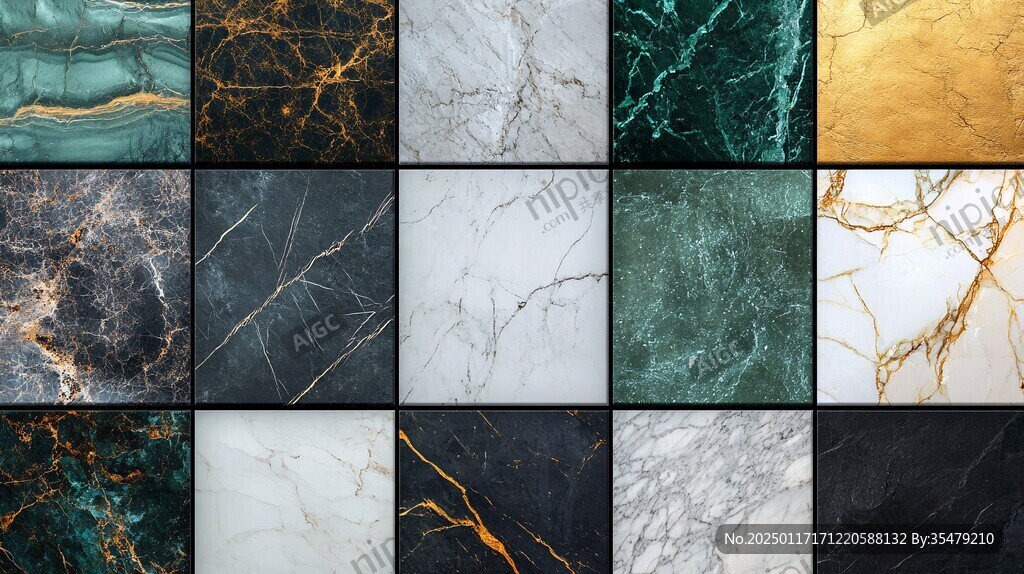 蓝底金线大理石