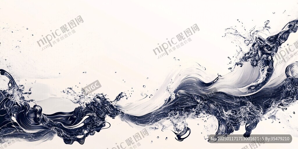 水墨泼墨渲染挥洒流动