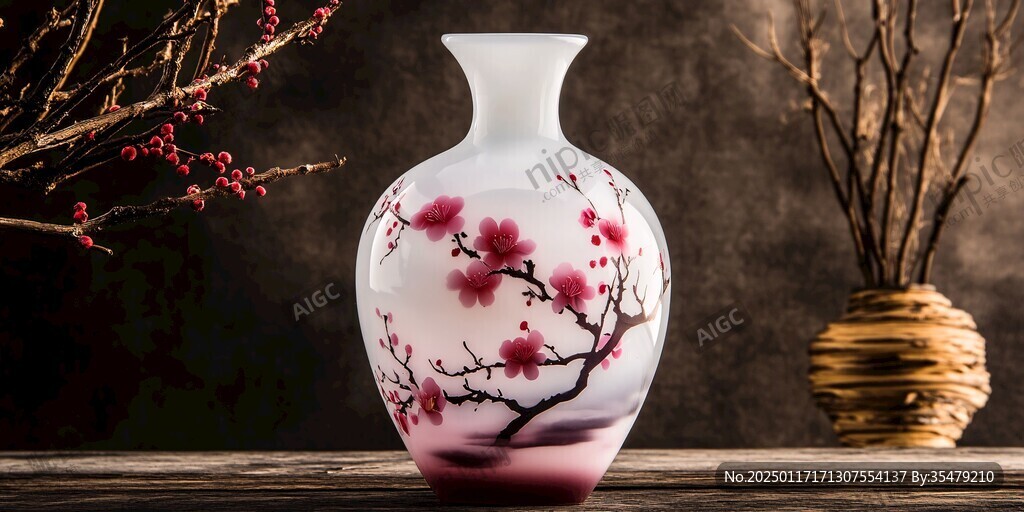 梅花弄影赏瓶