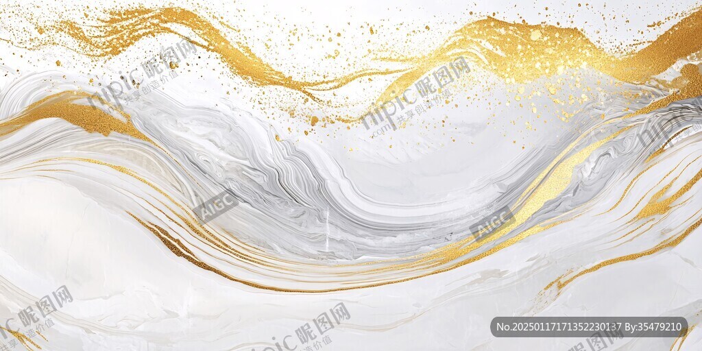流体大理石金色素材