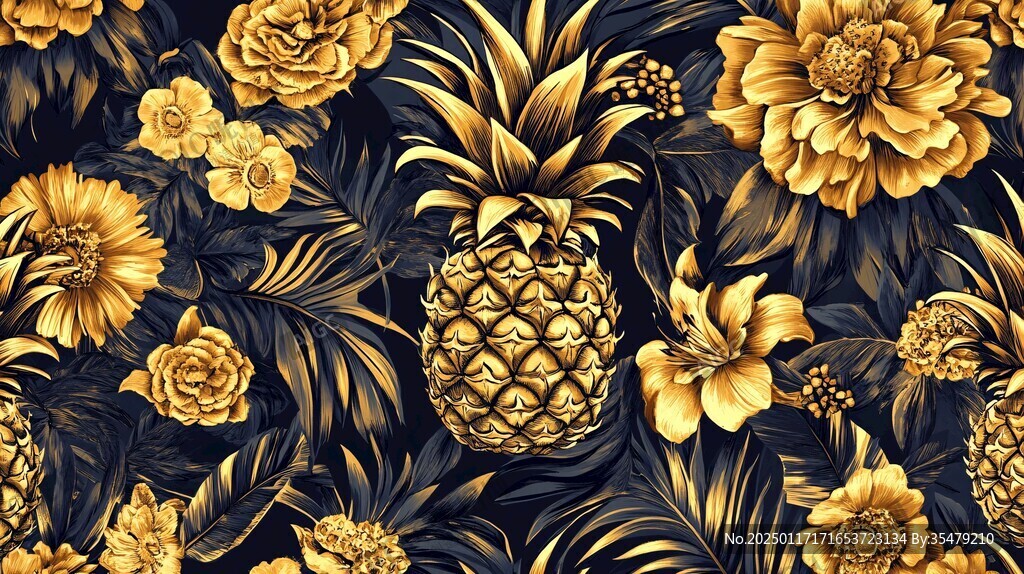 金钻凤梨插画