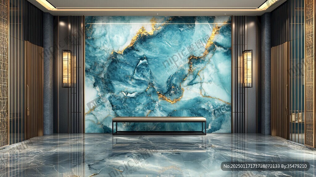新中式大理石背景墙