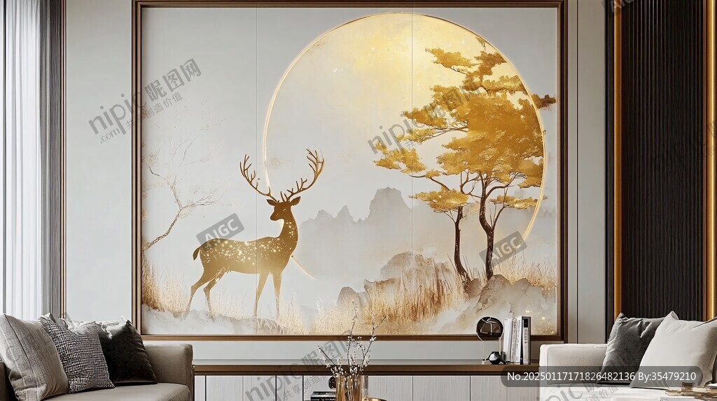 金鹿轻奢壁画