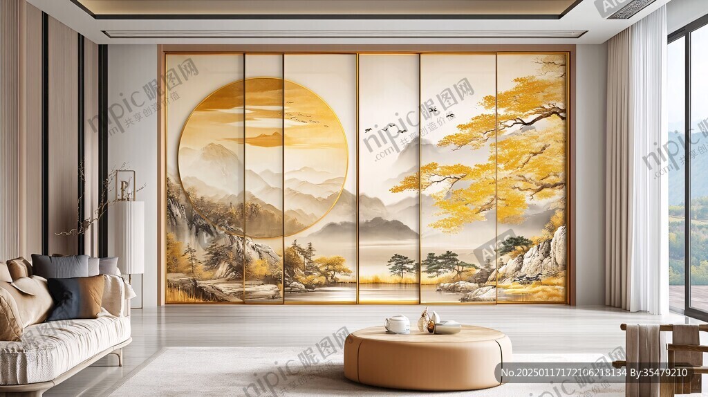 高端移门屏风装饰画