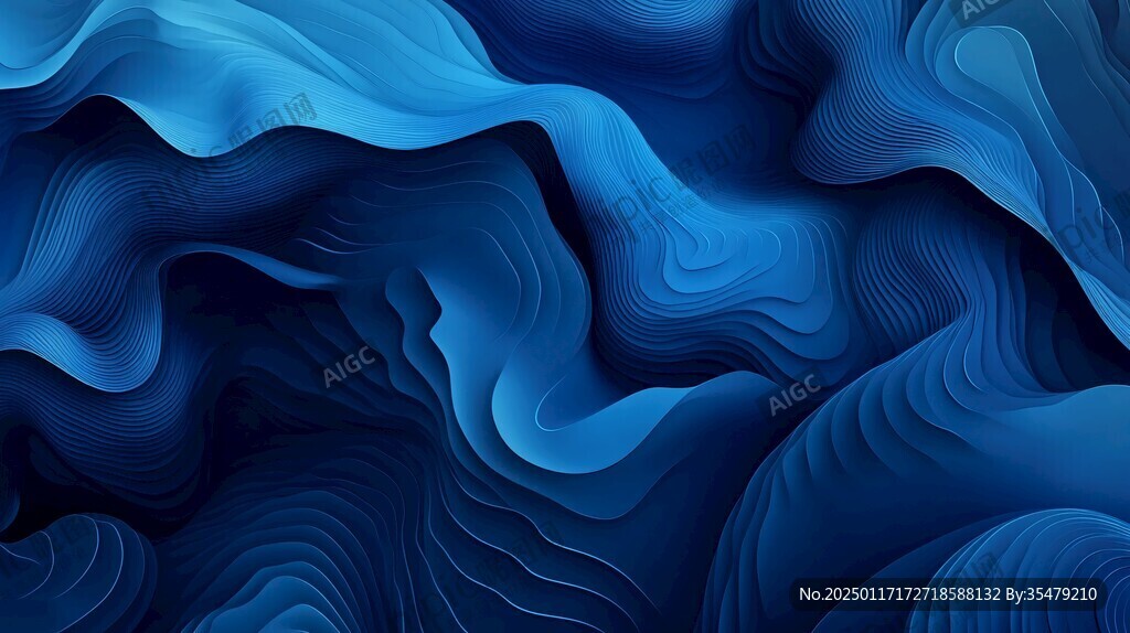 高端山水线包装插画