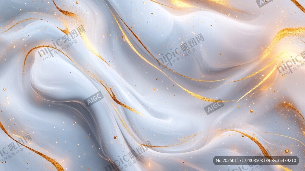 金色抽象流体纹理背景