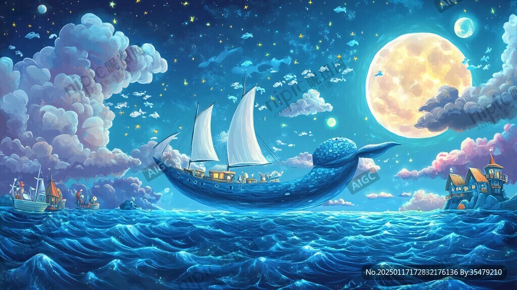 星月河幻想插画