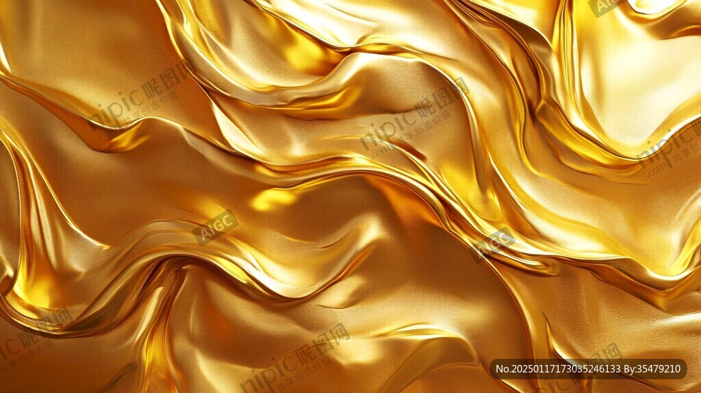 金色抽象流体纹理背景