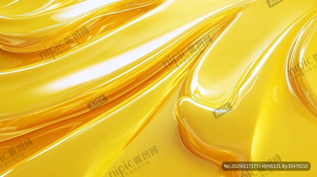 金色抽象流体纹理背景