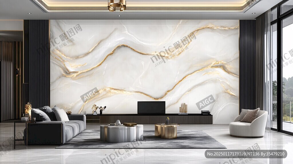 轻奢大理石背景墙