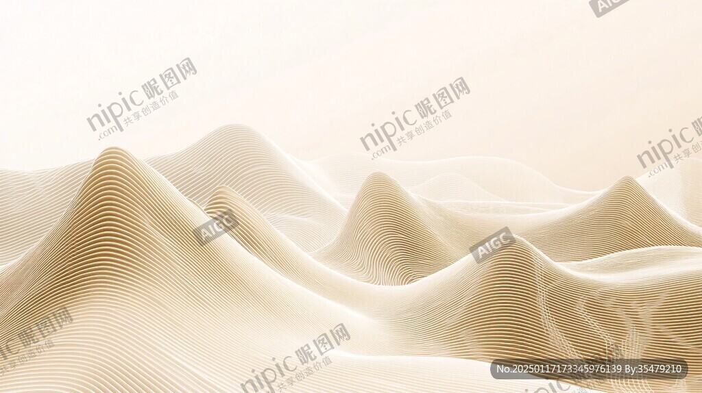 3d波浪线弧线弧形山