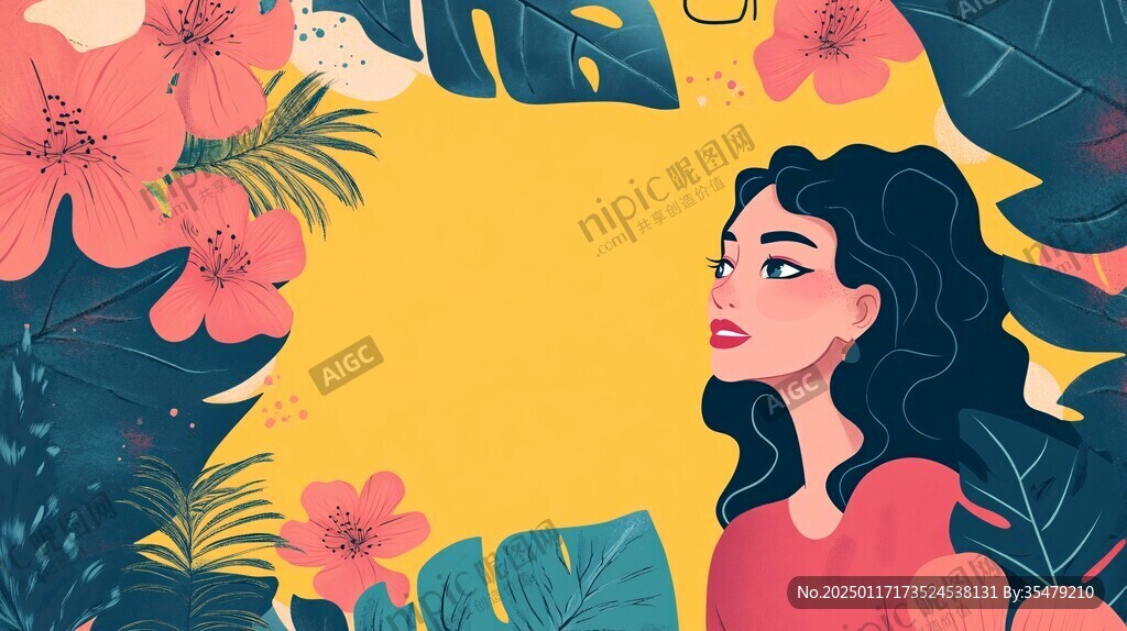 女性杂志封面配图插图
