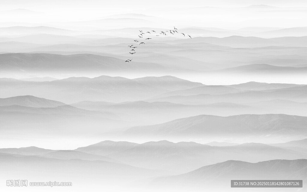 水墨山