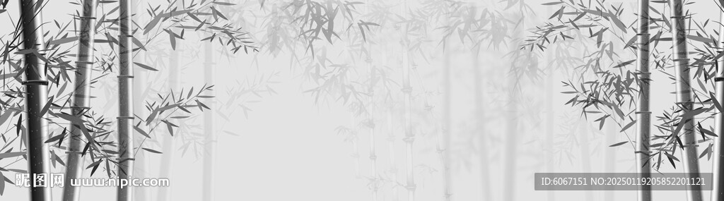 新中式水墨竹子背景墙