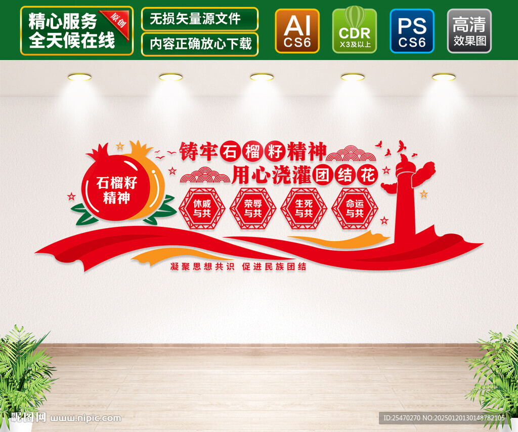 石榴籽精神文化墙