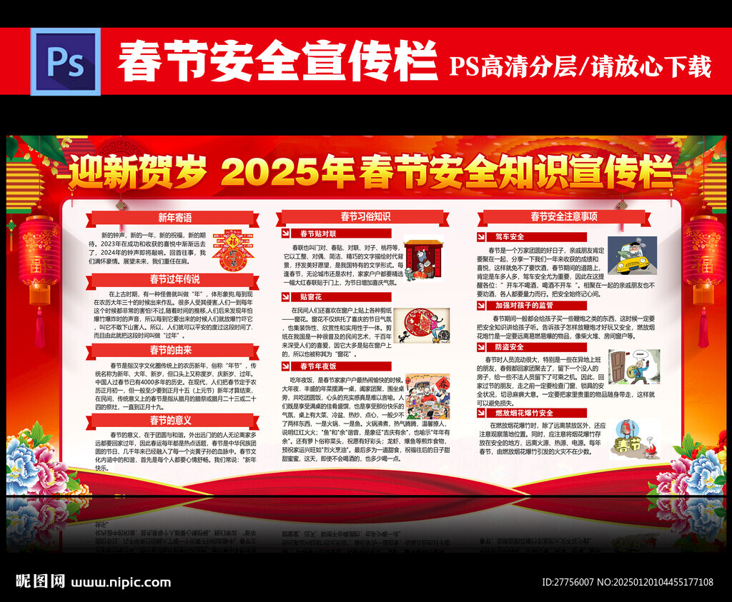 2025春节安全展板