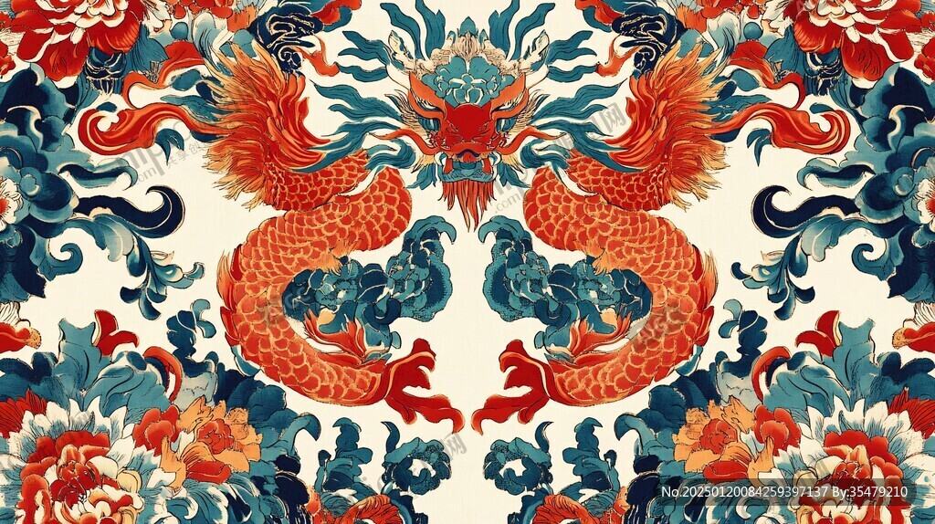 凤凰牡丹图案