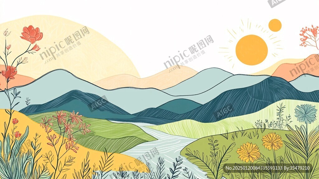大自然插画包装插画
