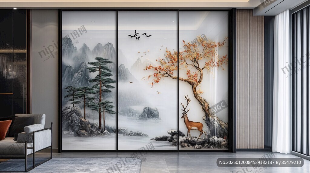 艺术玻璃山水画
