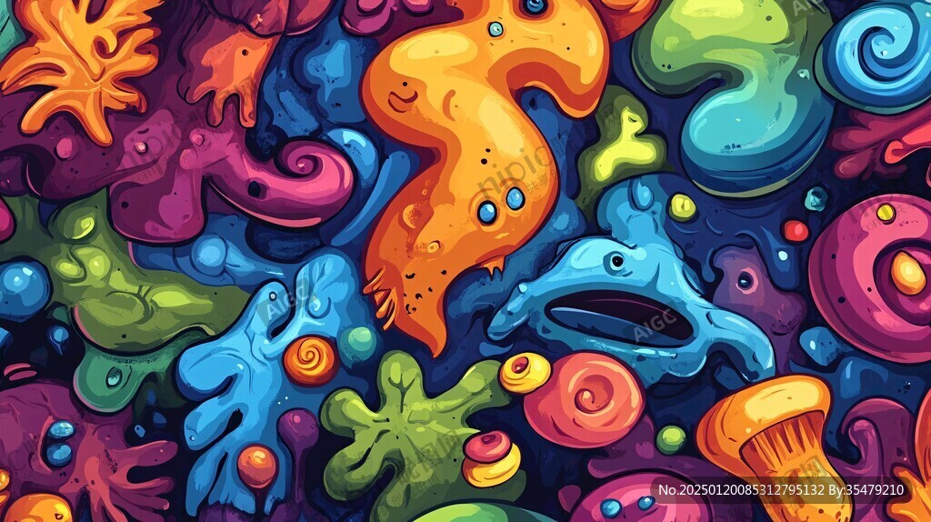 卡通章鱼壁画