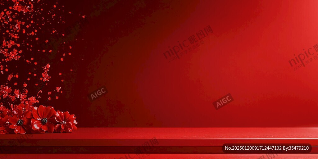 红色简约banner