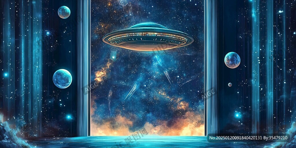 飞碟科幻电影背景