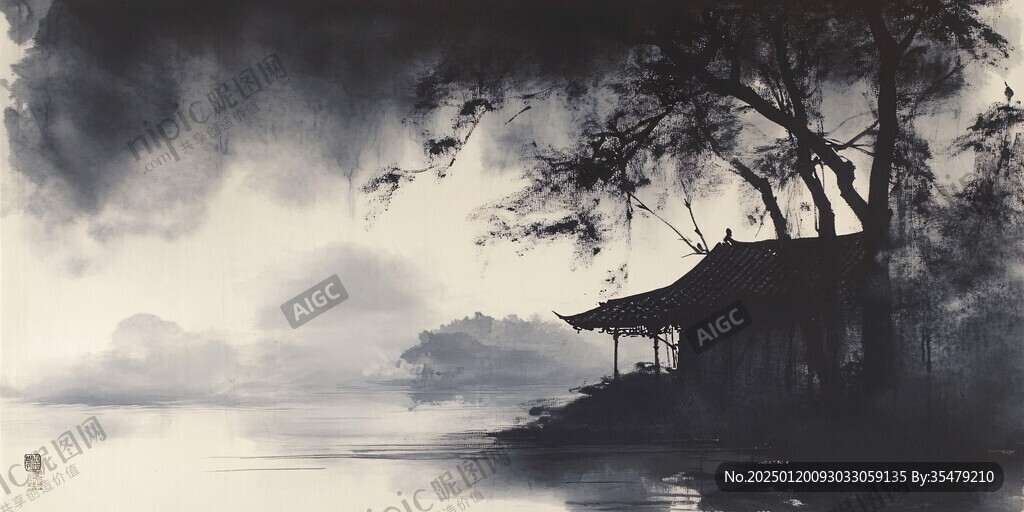 古亭水彩画