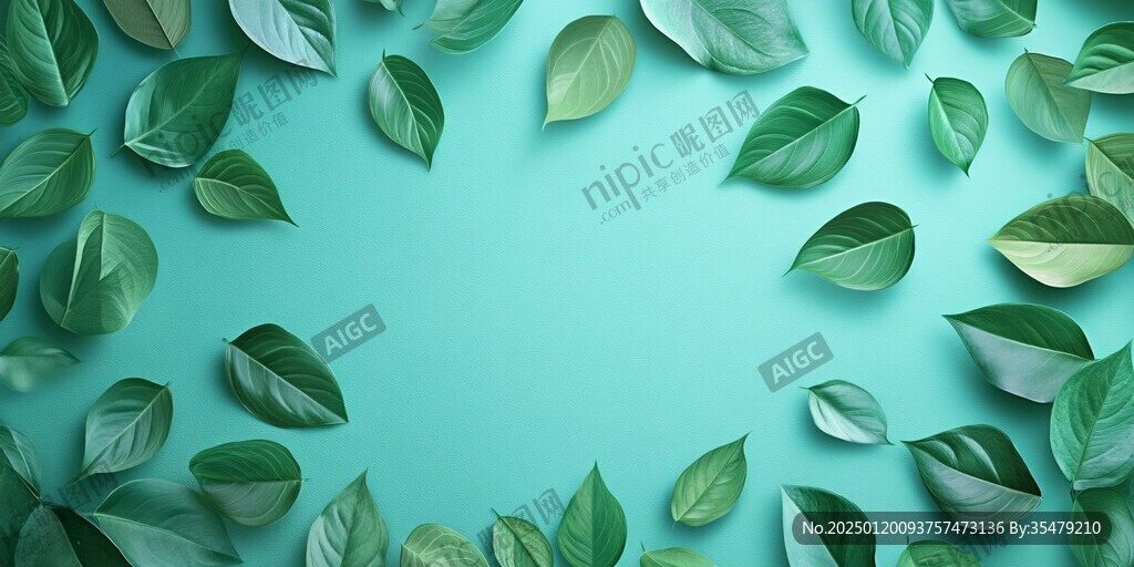 创意绿叶背景环保绿叶