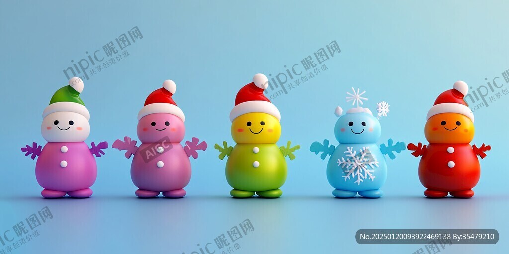 姿态各异雪人
