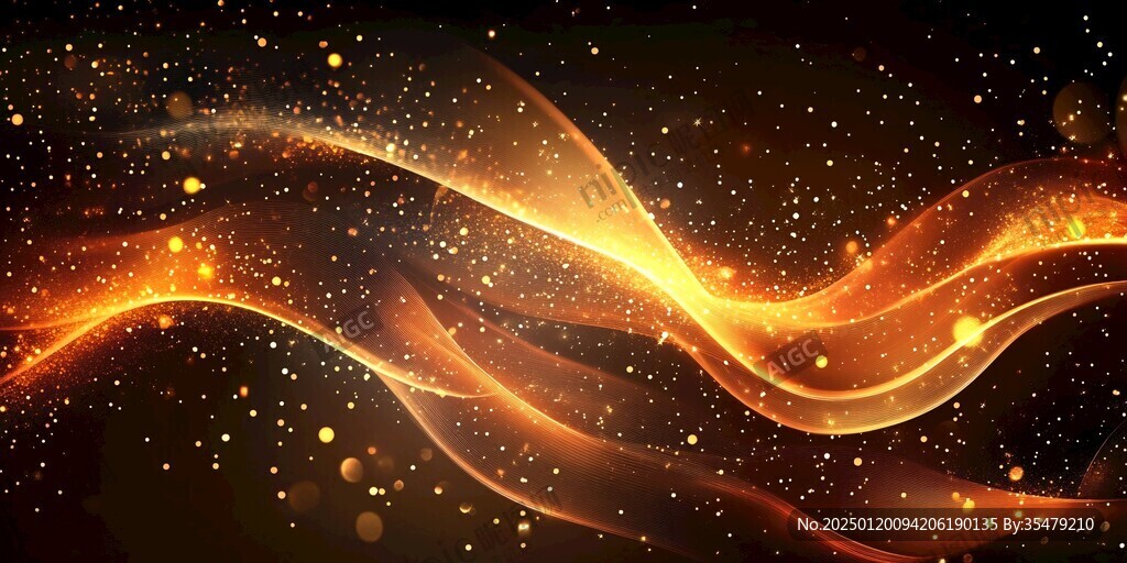 流光渐变金色炫酷飘带