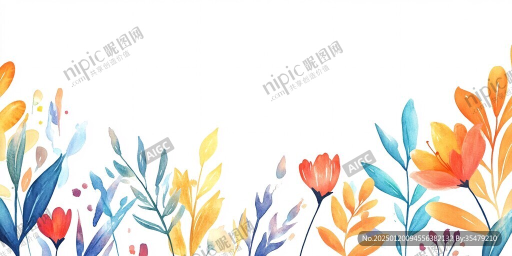 植物背景扁平插画