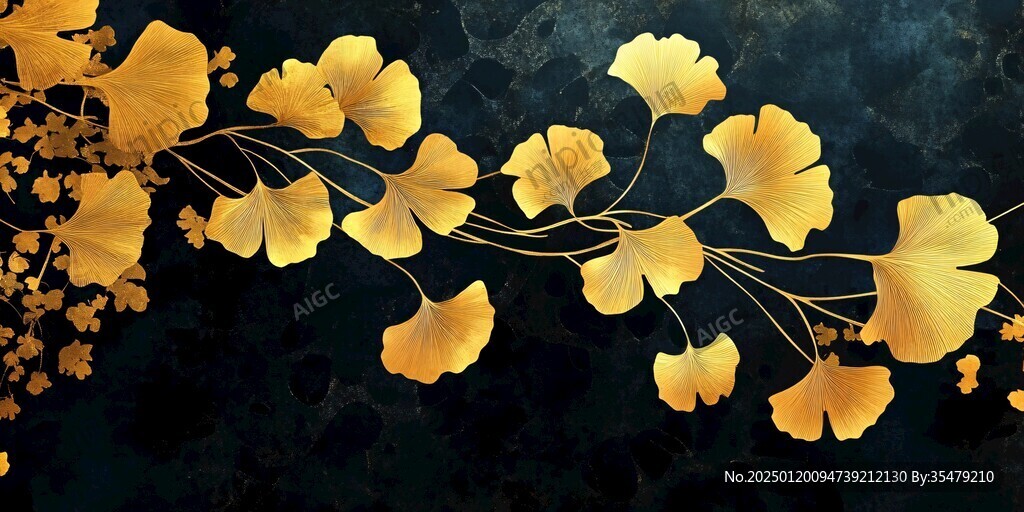 金银杏油画涂鸦壁纸