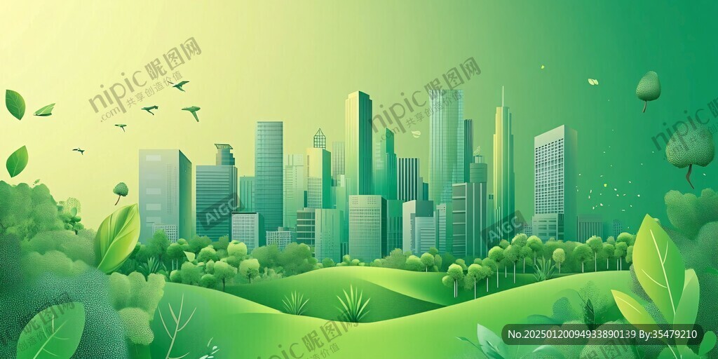 绿色城市环保日背景
