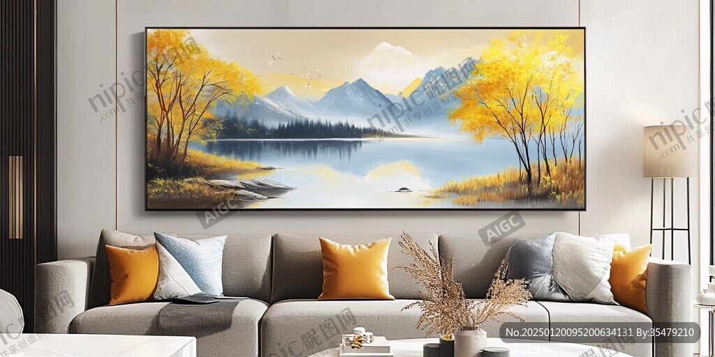 金色山水壁画