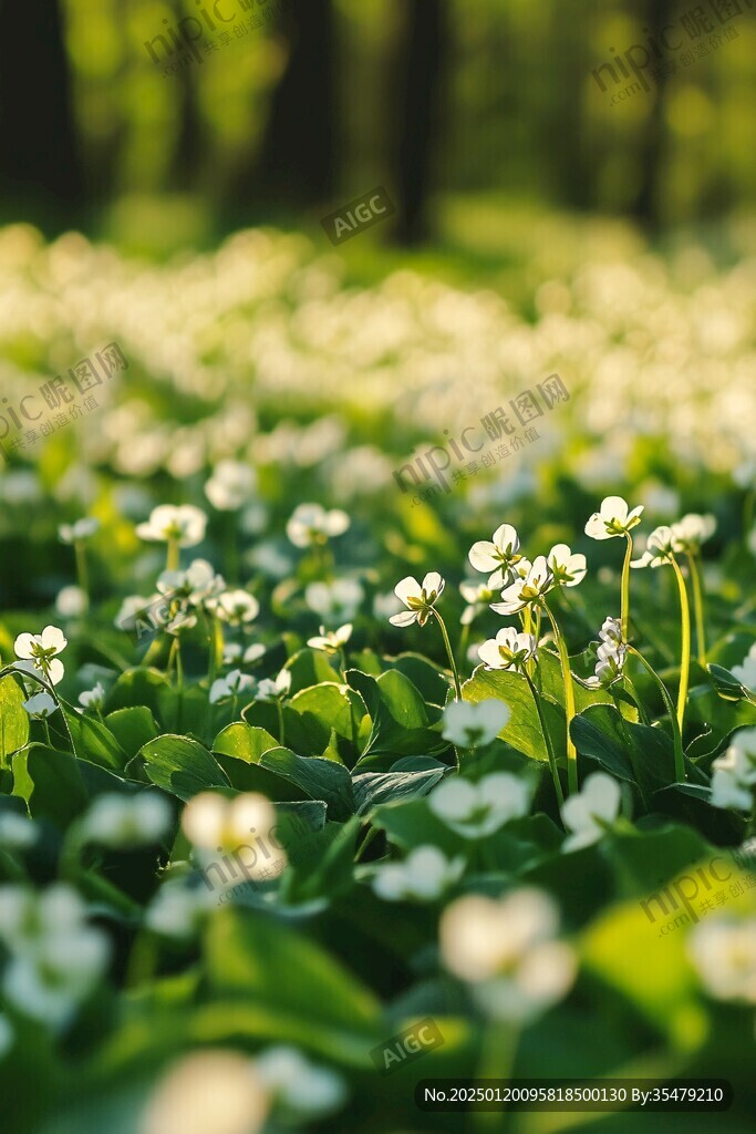 林间酢浆草花丛