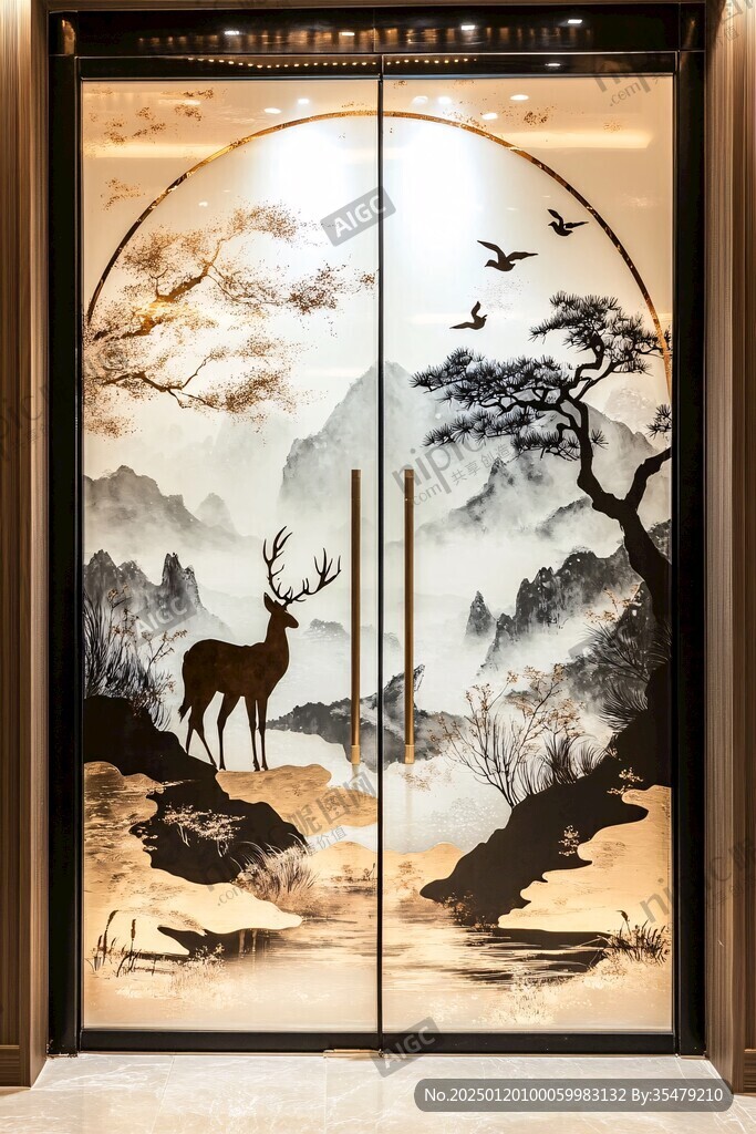 艺术玻璃山水画