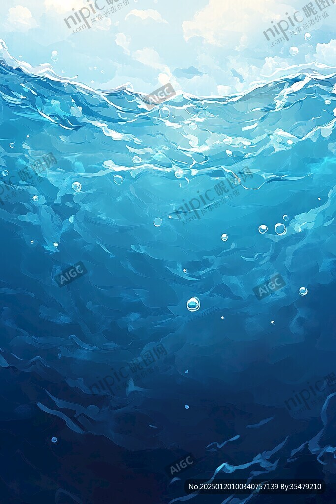 插画海平面