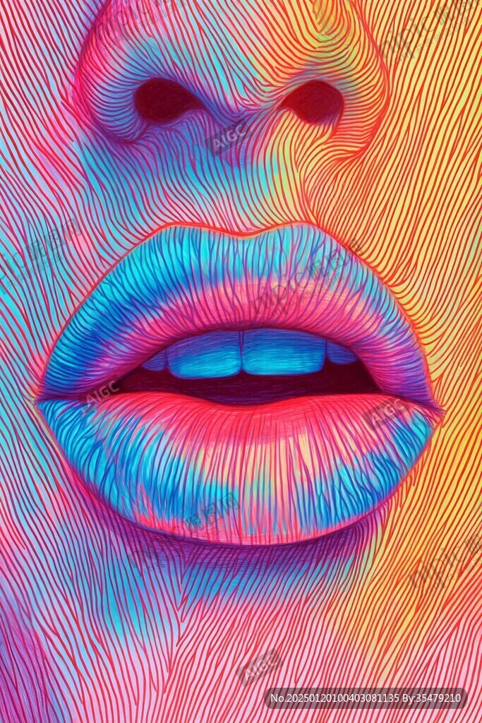 彩色线条独特涂鸦艺术