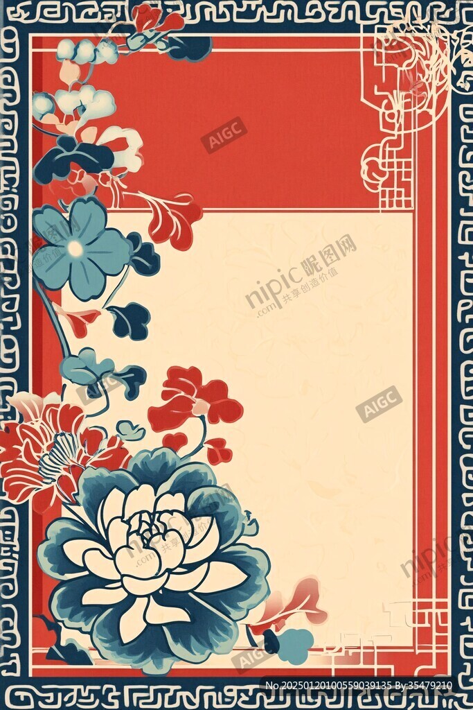 中式古代花边背景