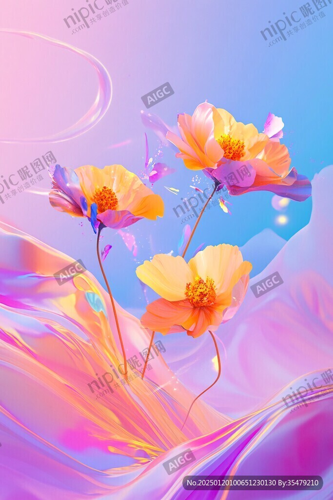 渐变风花朵