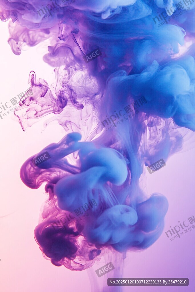 彩色烟雾晕染梦幻墨迹