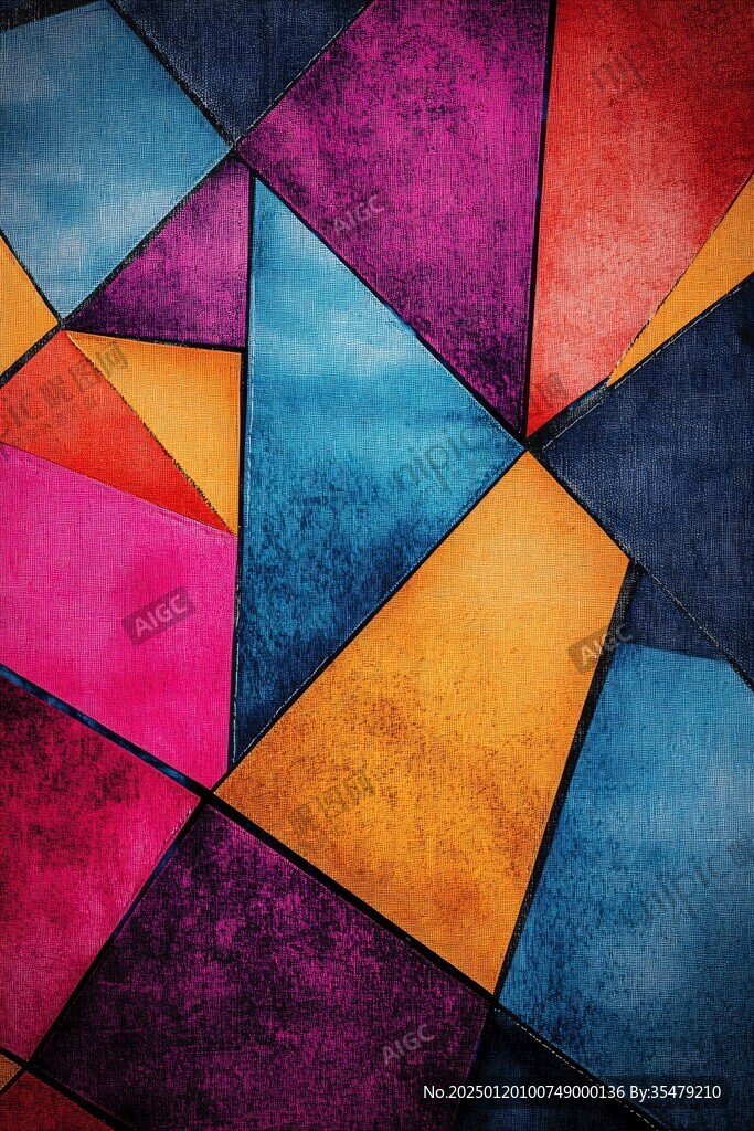 几何渐变色块背景墙