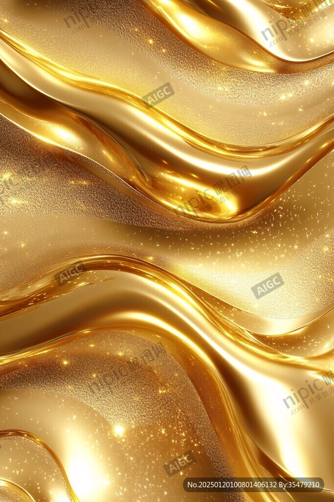 流光渐变金色炫酷飘带