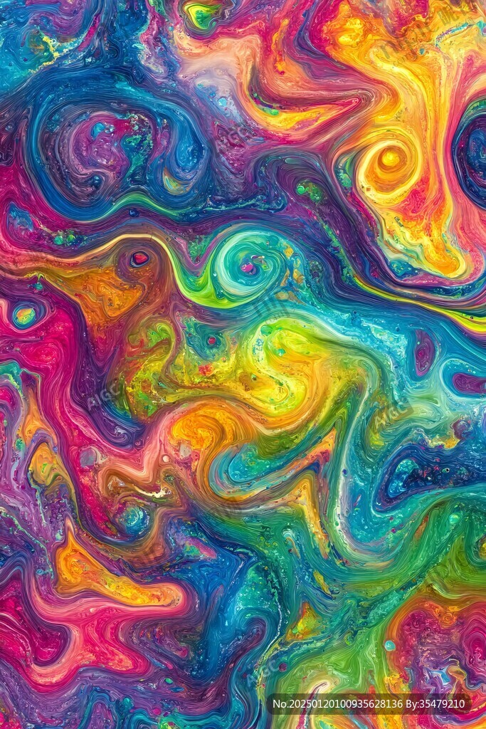 肌理彩色流体装饰画