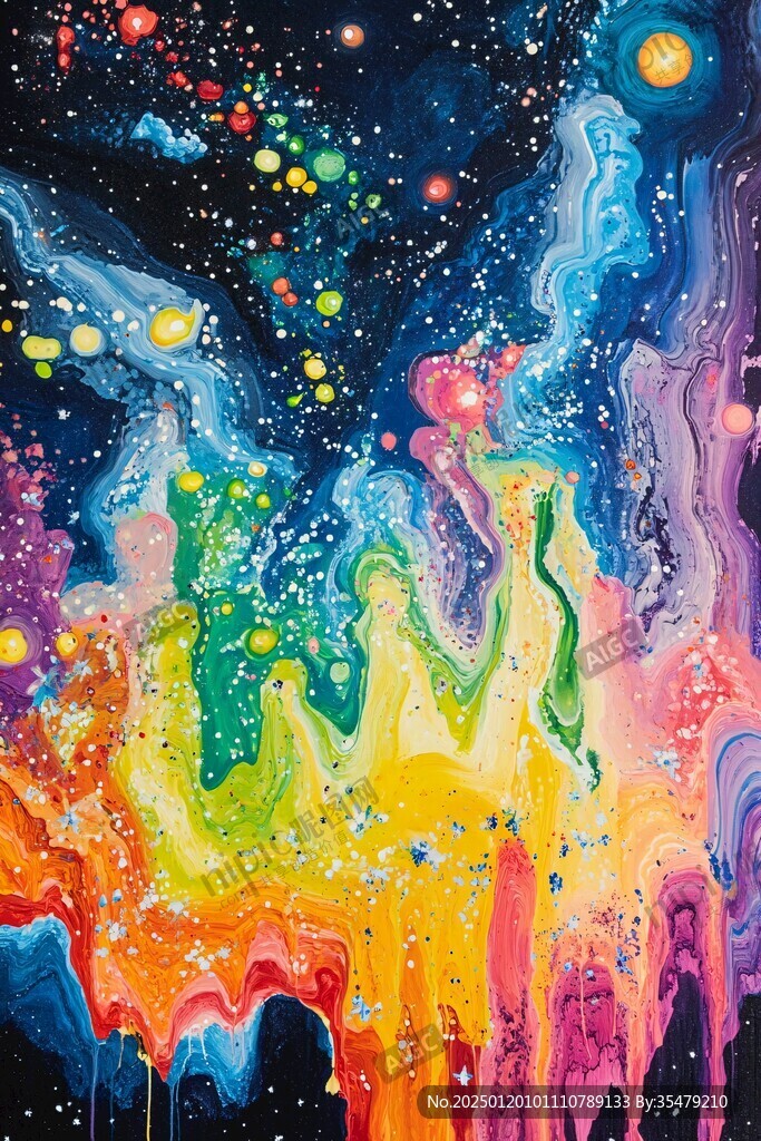 创意彩色缤纷宇宙插画