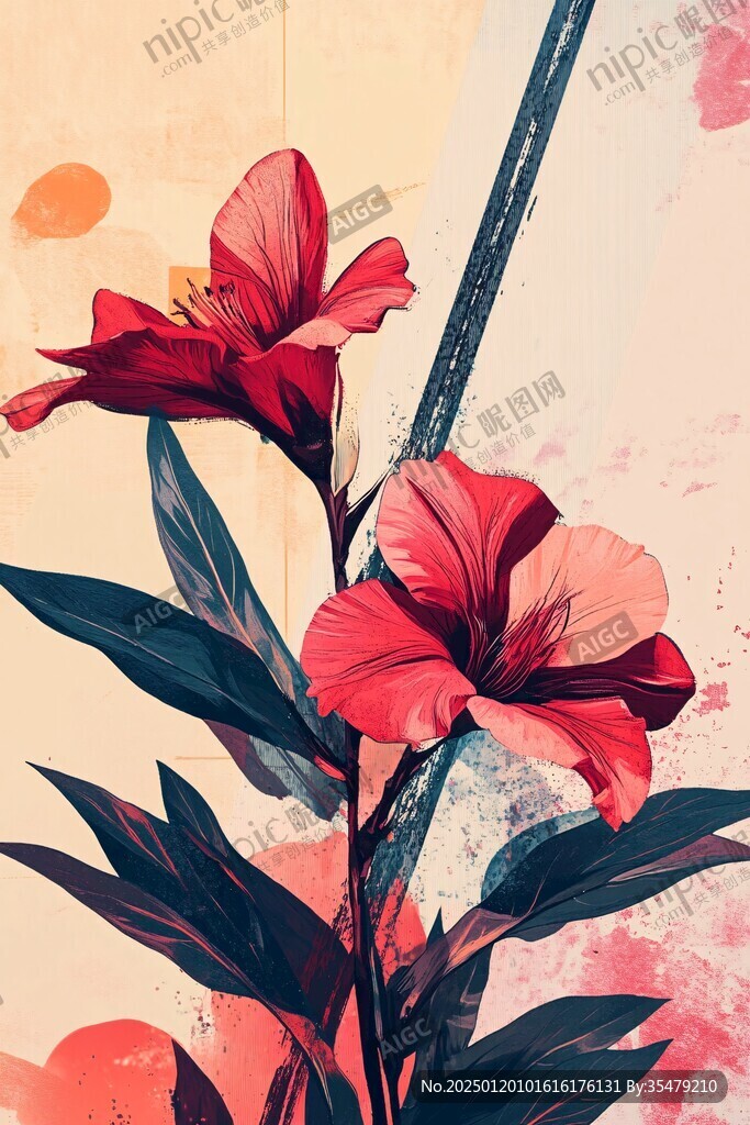 轻奢花卉装饰画
