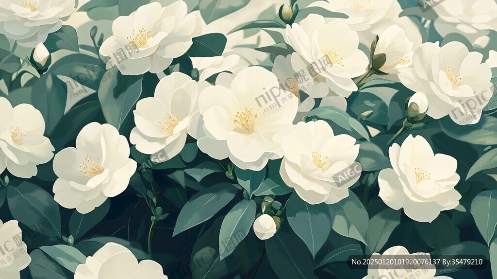 油茶花白色花朵
