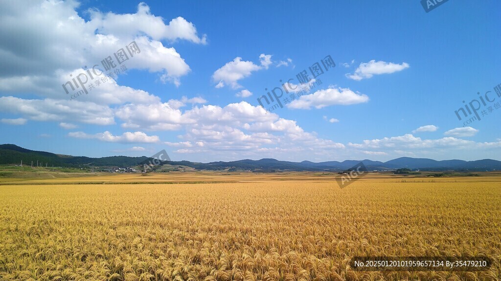 东北丰收稻田